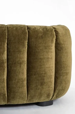 Light & Living Bank Amara Velvet Olijfgroen