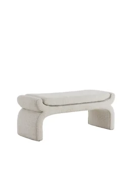 Light & Living Bankje Nafya Bouclé Crème 119cm