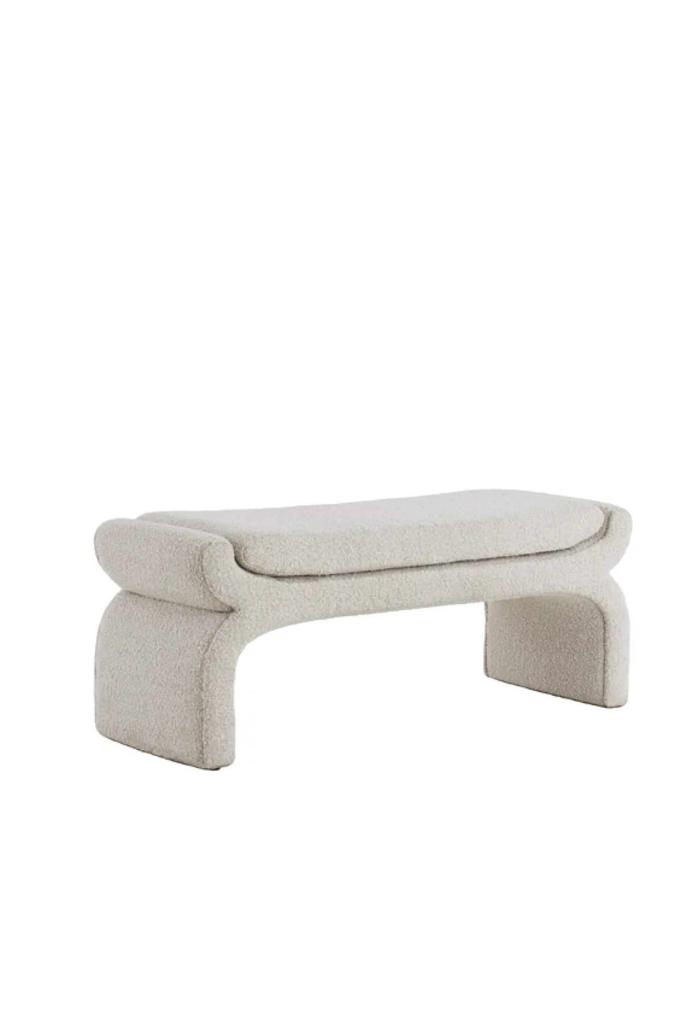 Light & Living Bankje Nafya Bouclé Crème 119cm