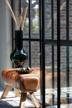Light & Living Bankje Ramy Leer Bruin 90cm