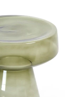 Light & Living Bijzettafel Dakwa Glas Grijs Groen Ø37cm