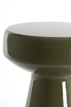 Light & Living Bijzettafel Dakwa Glanzend Donker Olijfgroen Ø38cm
