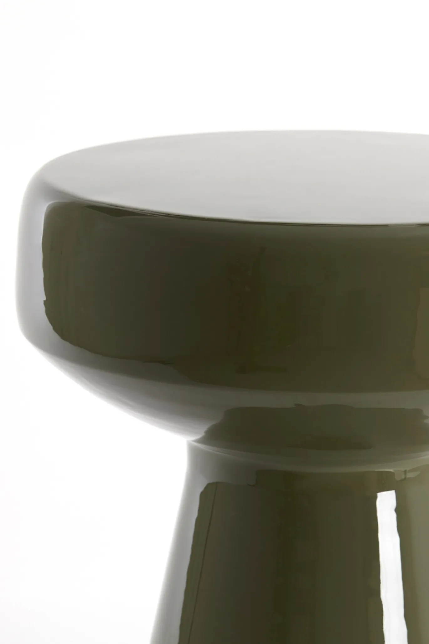 Light & Living Bijzettafel Dakwa Glanzend Donker Olijfgroen Ø38cm