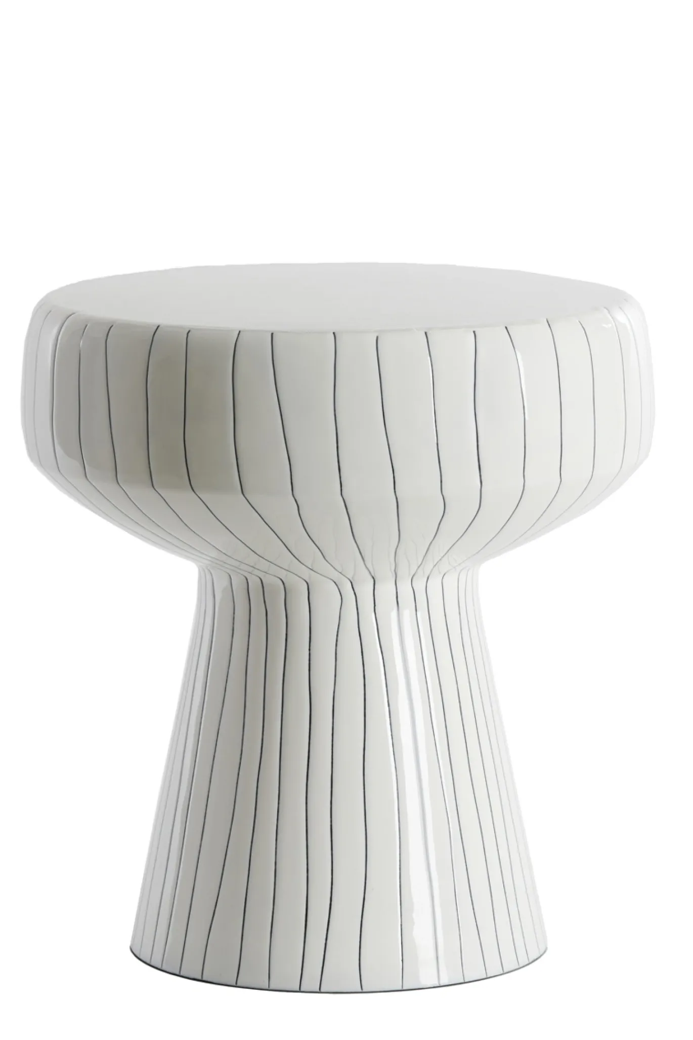 Light & Living Bijzettafel Dakwa Glanzend Wit Ø38cm