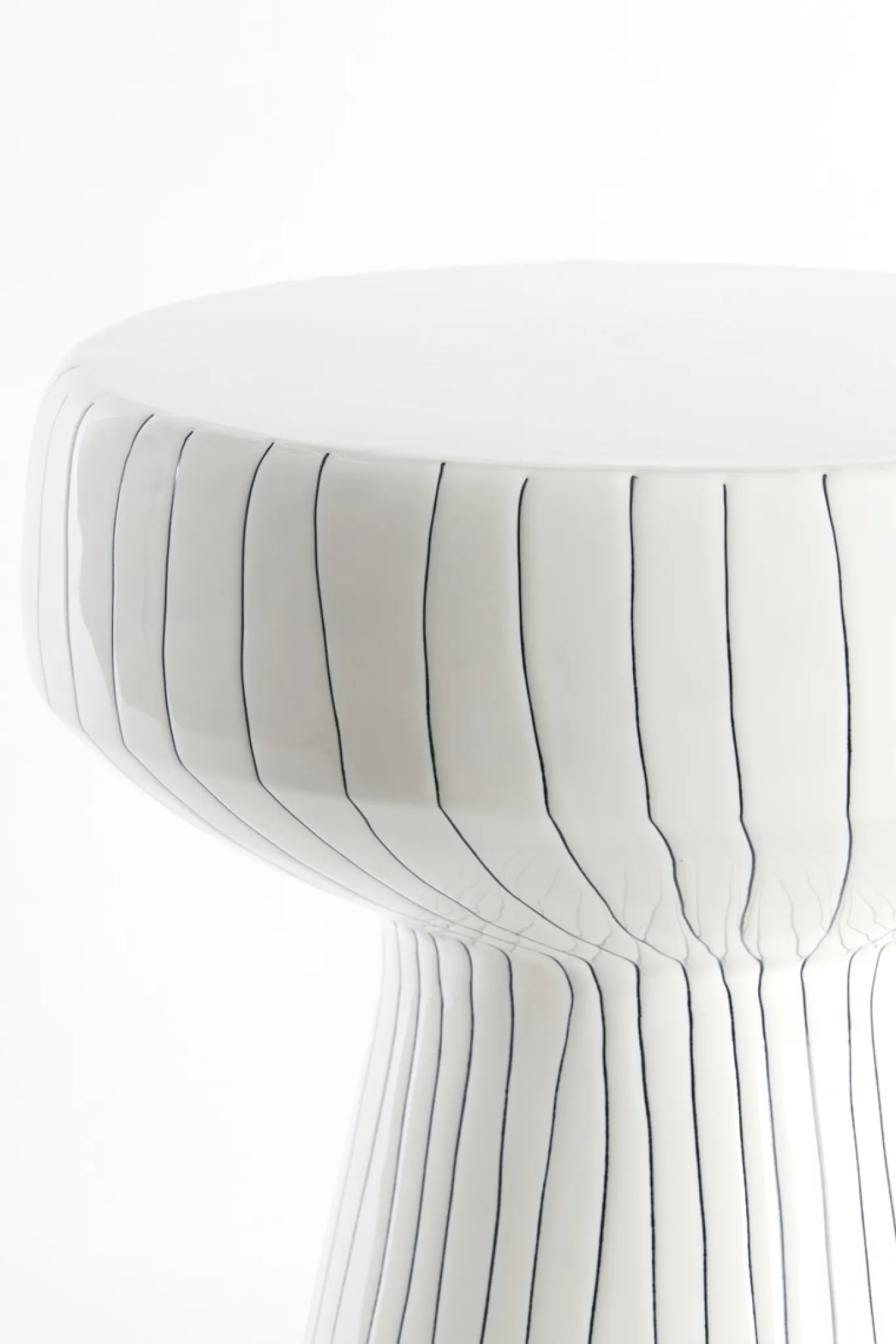 Light & Living Bijzettafel Dakwa Glanzend Wit Ø38cm