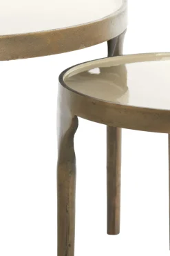Light & Living Bijzettafel Lapaz Brons Set van 2 Ø50/Ø85cm