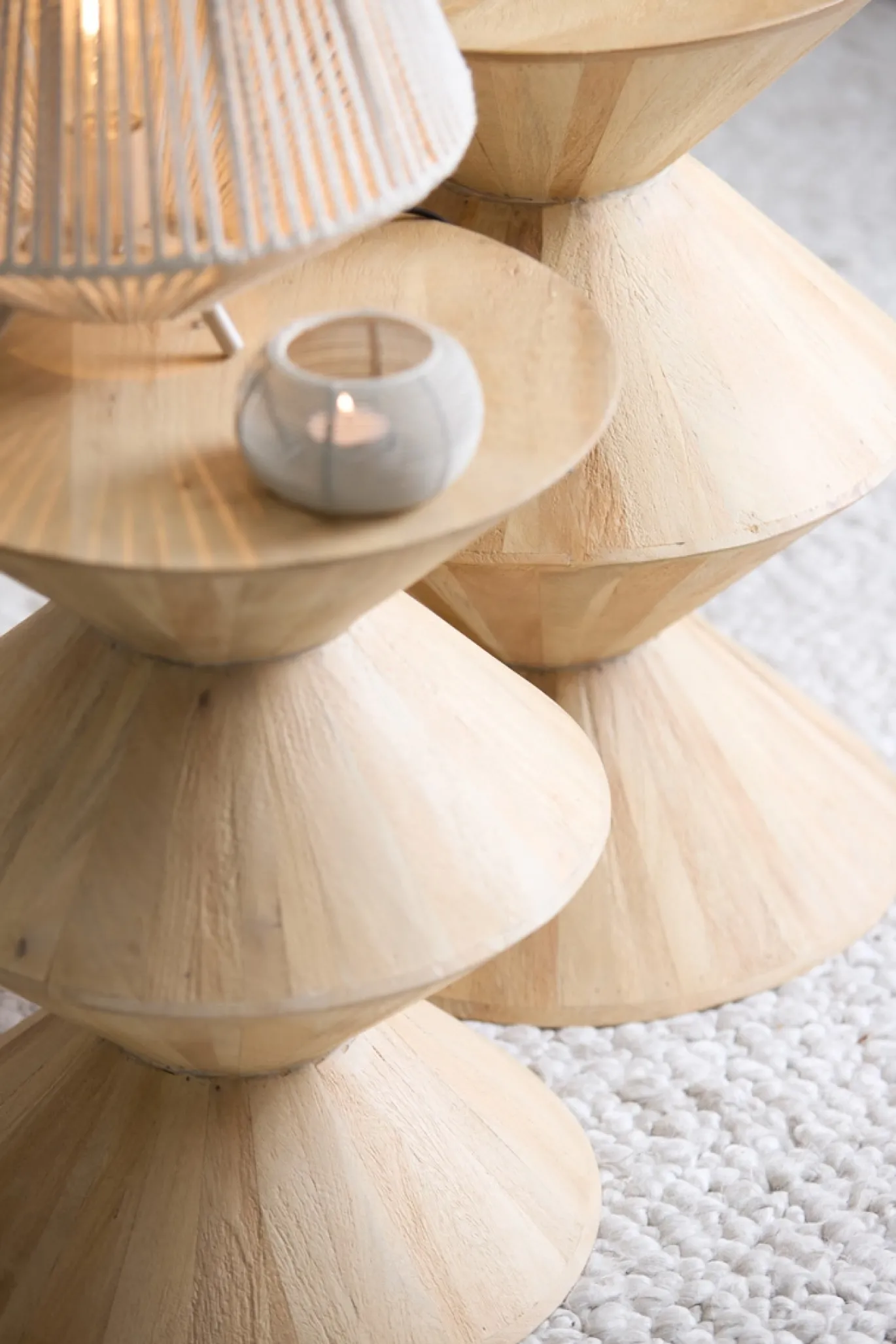 Light & Living Bijzettafel Larus Mangohout Ø40cm
