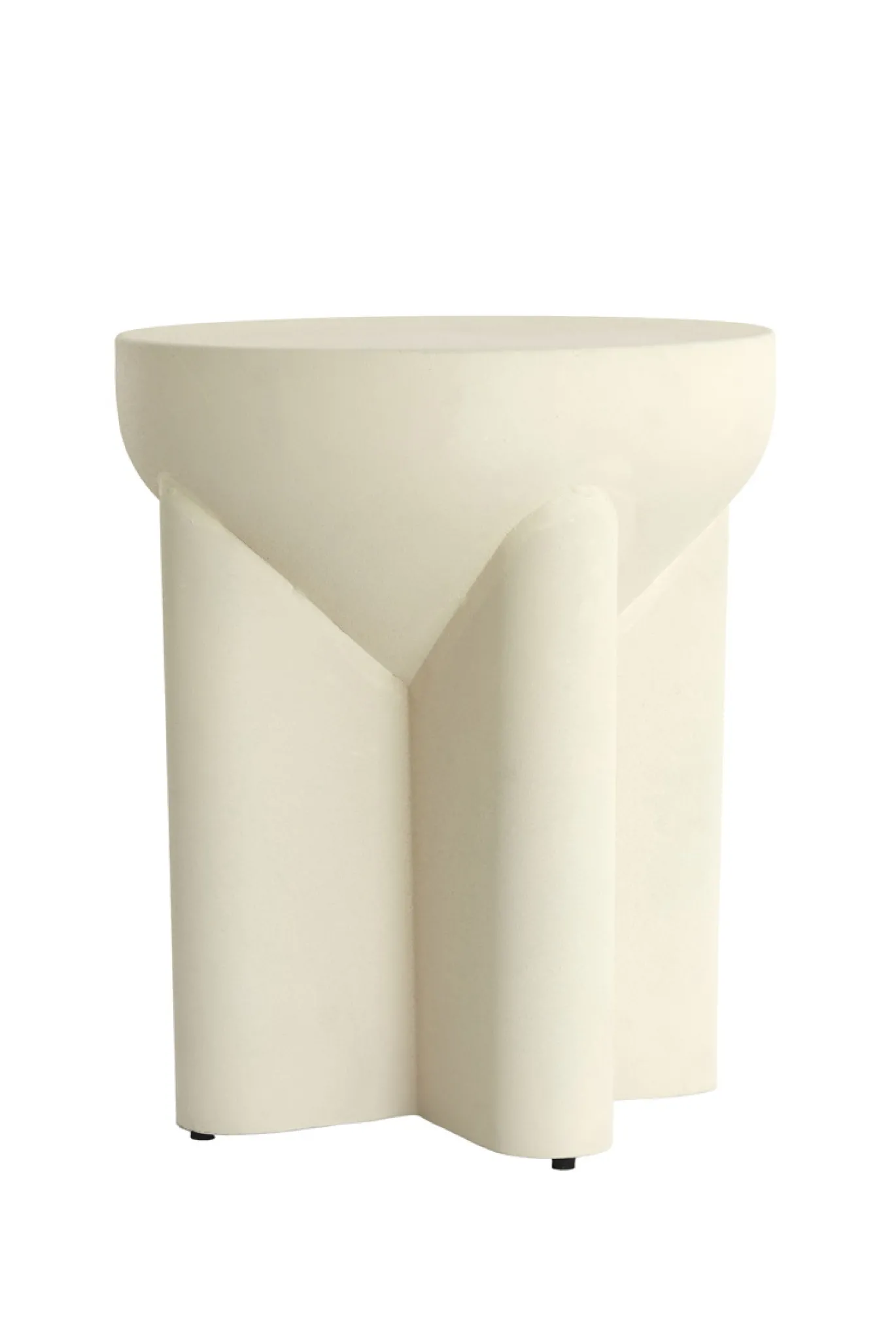 Light & Living Bijzettafel Mikado Mat Crème Ø36cm