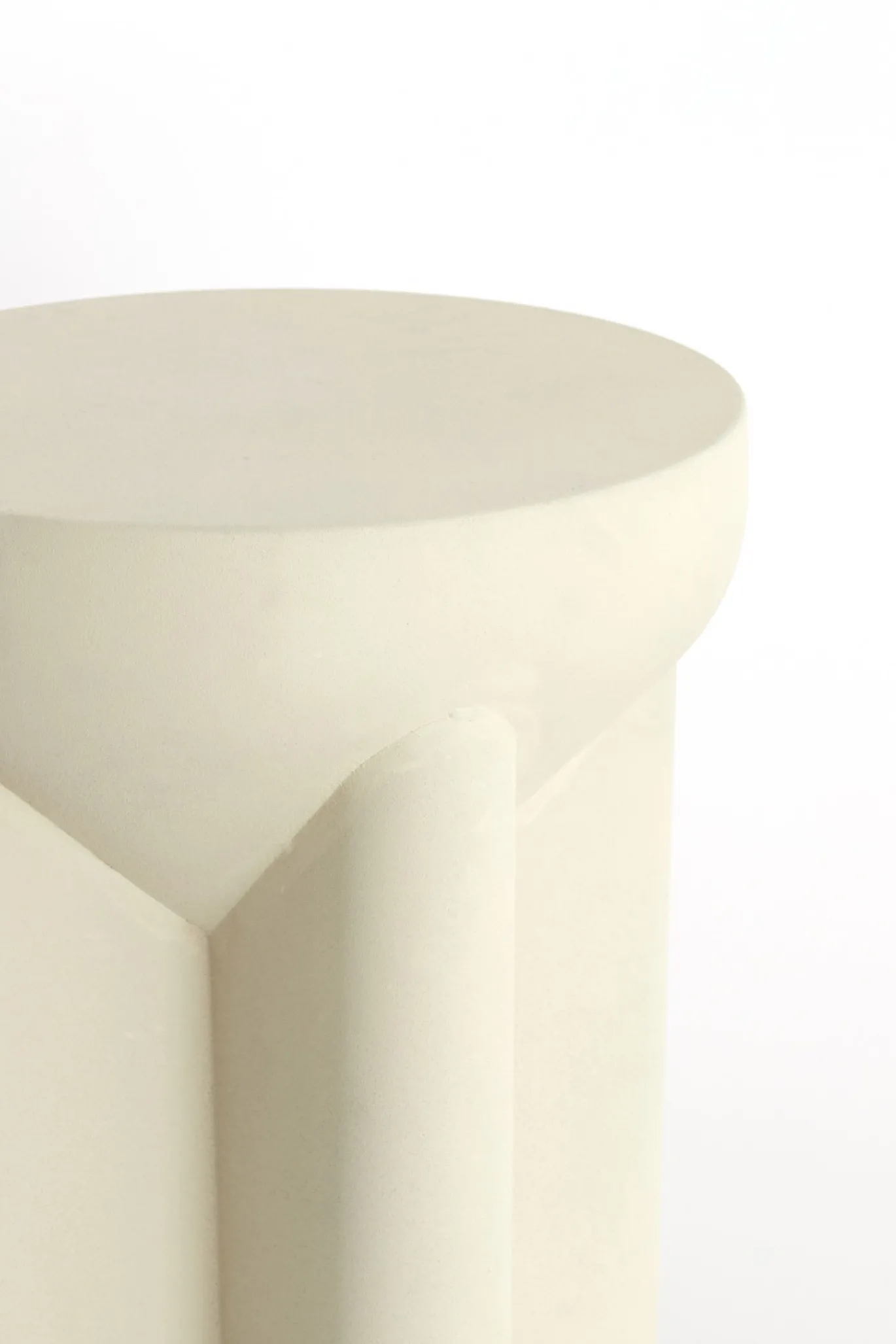 Light & Living Bijzettafel Mikado Mat Crème Ø36cm