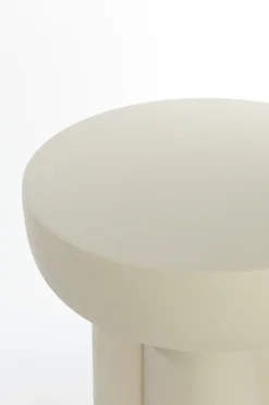 Light & Living Bijzettafel Mikola Mat Crème Ø46cm