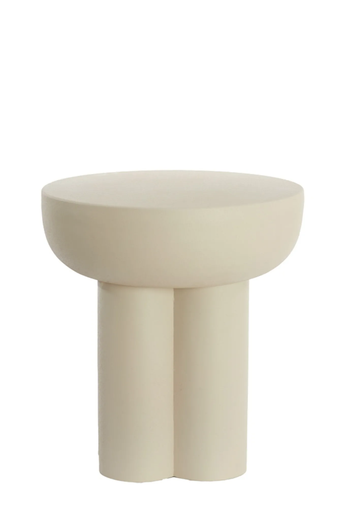 Light & Living Bijzettafel Mikola Mat Crème Ø46cm