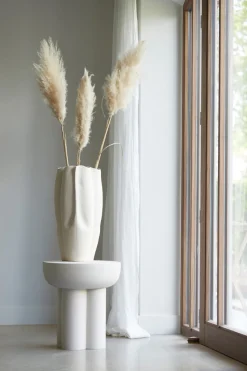 Light & Living Bijzettafel Mikola Mat Crème Ø46cm