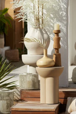 Light & Living Bijzettafel Mikola Mat Crème Ø46cm
