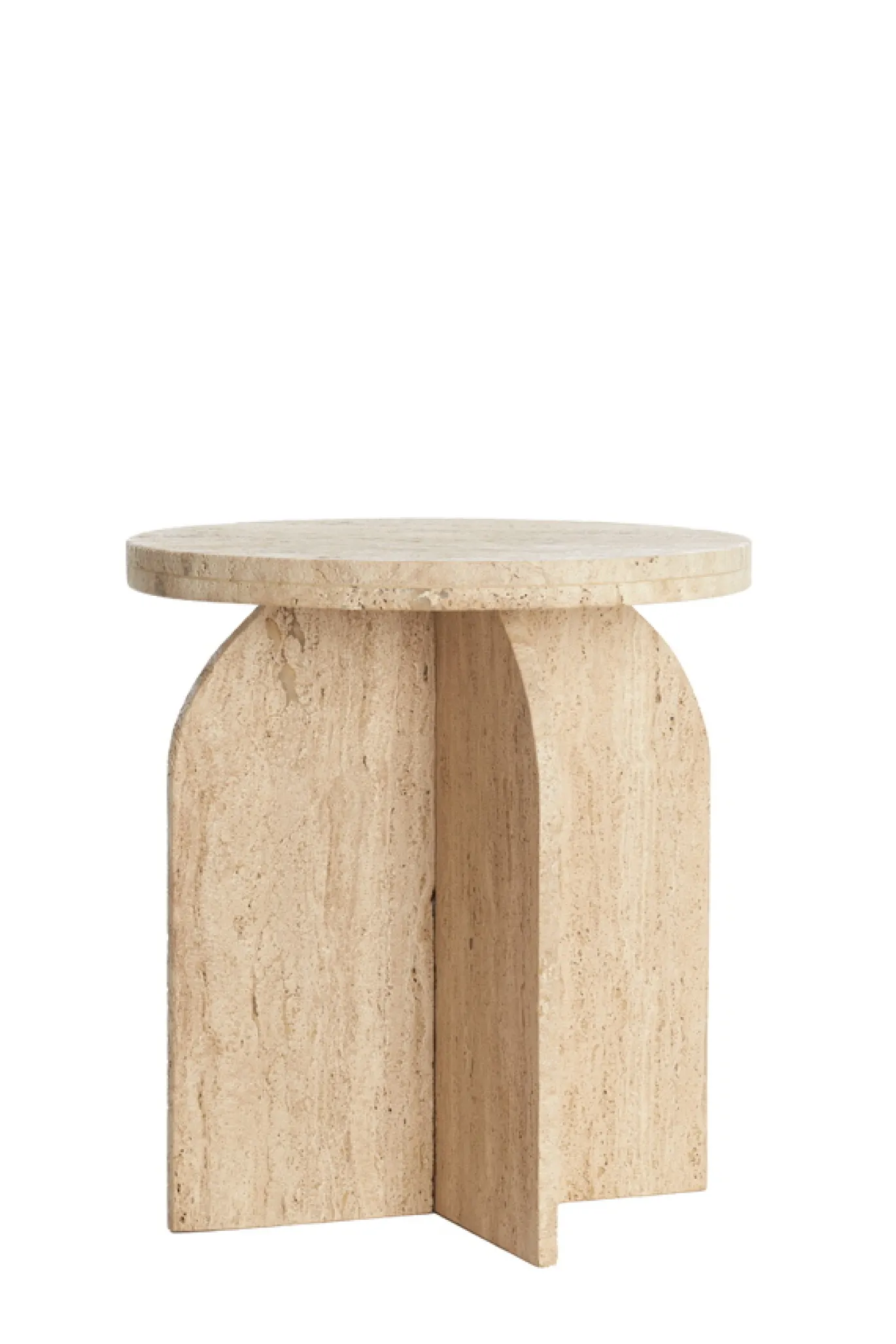Light & Living Bijzettafel Otinia Travertin Zand Ø41x48cm