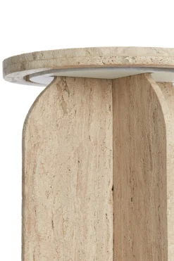 Light & Living Bijzettafel Otinia Travertin Zand Ø41x48cm