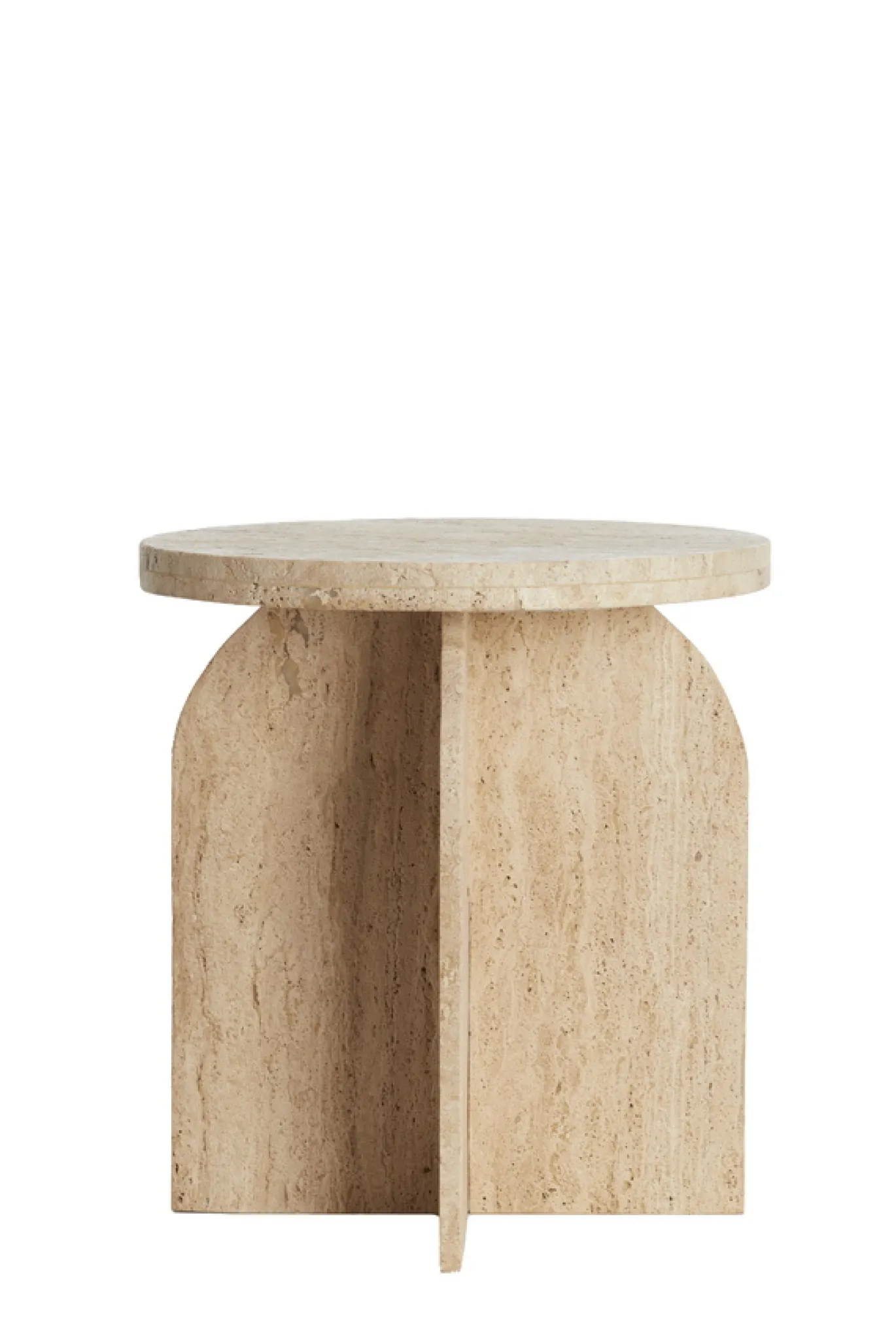 Light & Living Bijzettafel Otinia Travertin Zand Ø41x48cm
