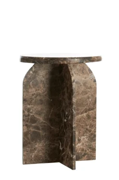 Light & Living Bijzettafel Otinia Marmer Donkerbruin Ø41x56cm