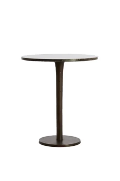 Light & Living Bijzettafel Pazo Donkerbruin Marmer Ø48cm