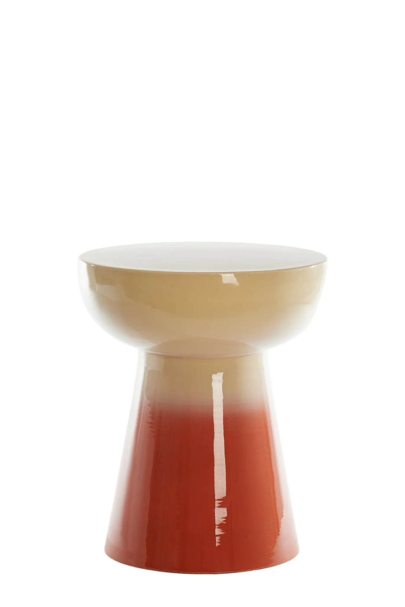Light & Living Bijzettafel Rovini Crème/Oranje Ø35cm