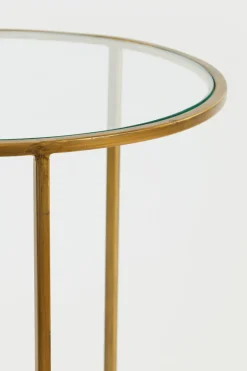 Light & Living Bijzettafel Set van 2 Duarte Glas Goud Ø40/Ø50cm