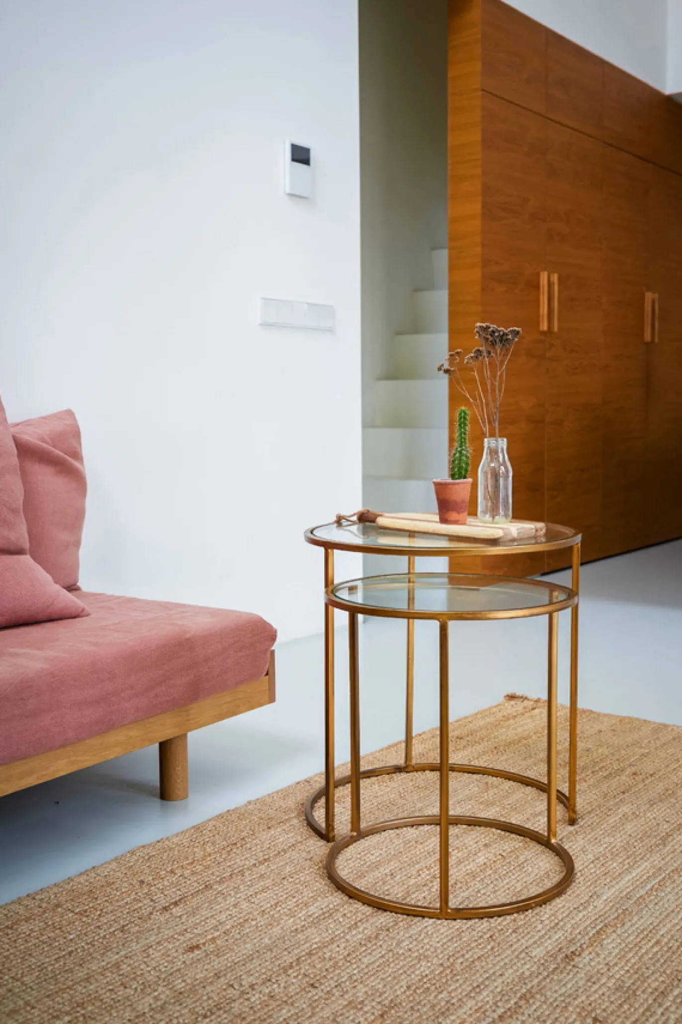 Light & Living Bijzettafel Set van 2 Duarte Glas Goud Ø40/Ø50cm
