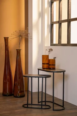 Light & Living Bijzettafel Set van 2 Bocov Antiek Lood 53x26cm