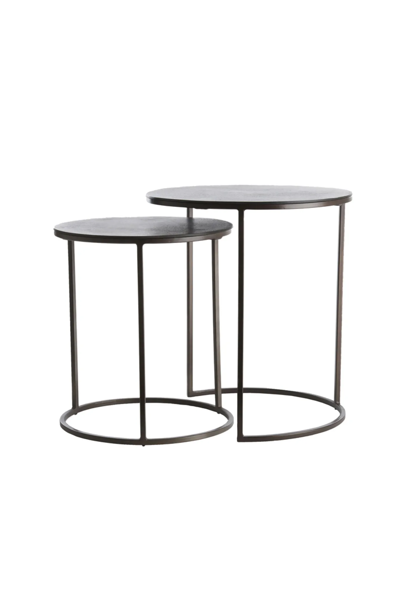 Light & Living Bijzettafel Talca Set van 2 Donkerbruin Ø41+Ø49cm