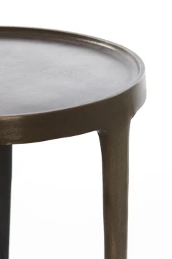 Light & Living Bijzettafel Tobias Set van 2 Donkerbruin Ø37+Ø43cm