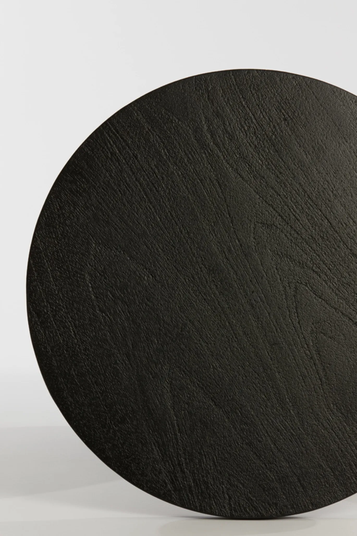 Light & Living Bijzettafel Torir Mangohout Mat Zwart Ø40cm