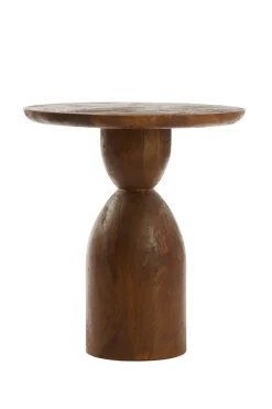 Light & Living Bijzettafel Torir Mangohout Bruin Ø40cm
