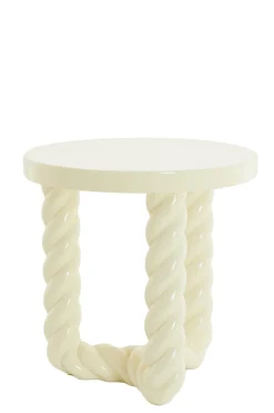 Light & Living Bijzettafel Vallejo Crème Ø46cm