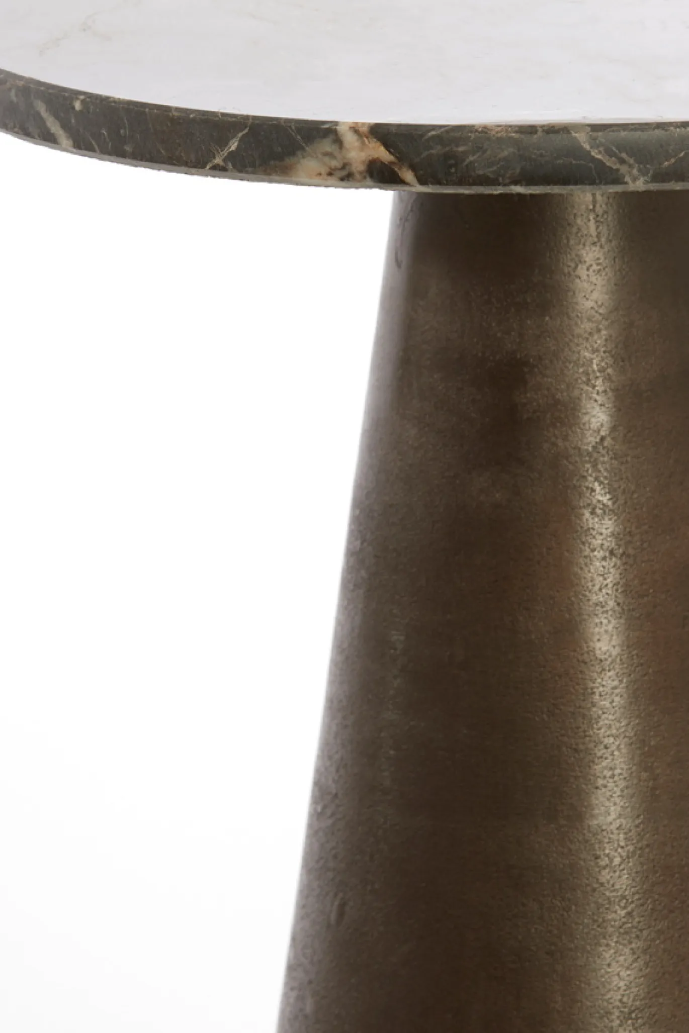 Light & Living Bijzettafel Ynez Marmer Donkerbruin Ø36cm