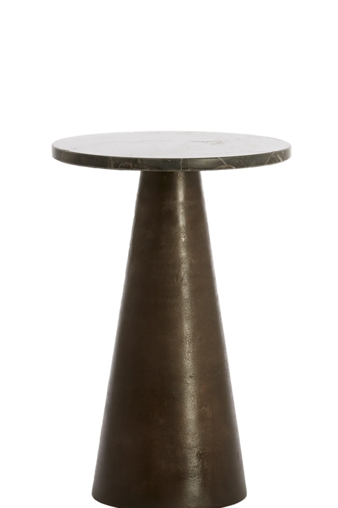 Light & Living Bijzettafel Ynez Marmer Donkerbruin Ø36cm