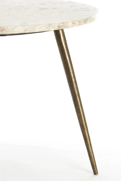 Light & Living Bijzettafel Zeca Taupe Marmer Ø59cm