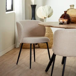 Light & Living Eetkamerstoel Elyna Teddy Licht Beige