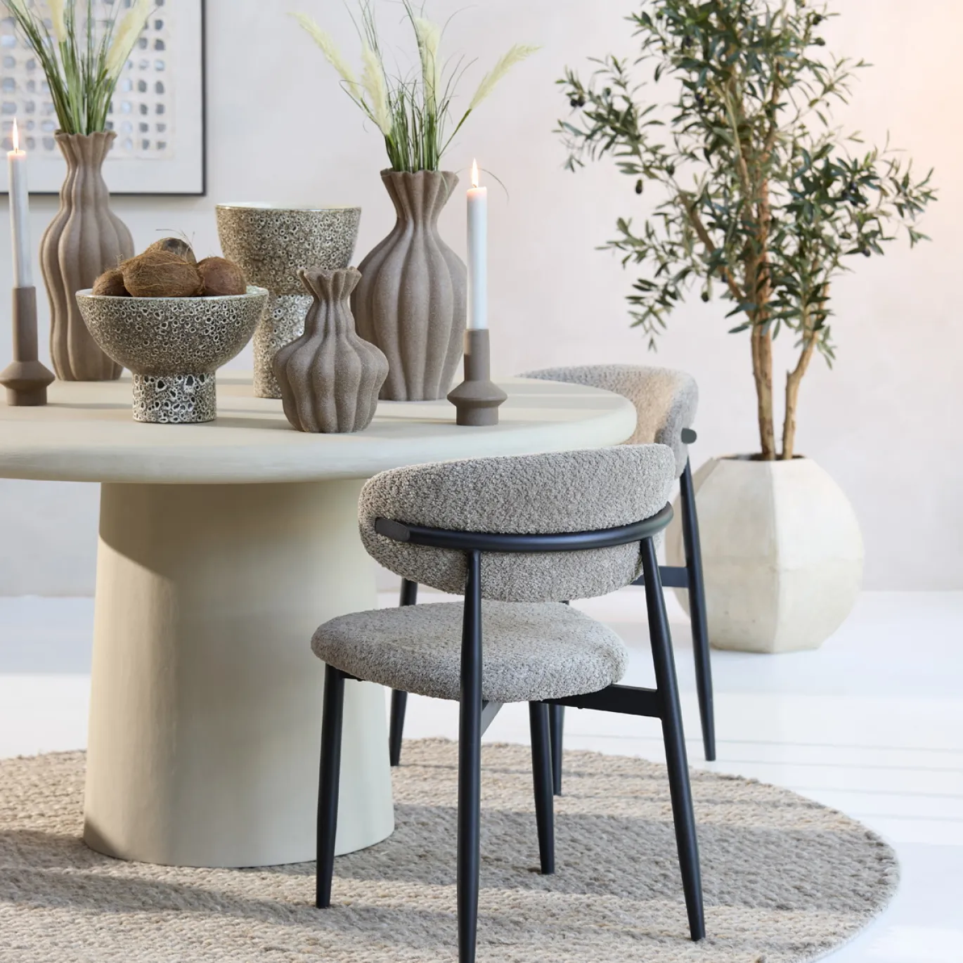 Light & Living Eetkamerstoel Eniola Taupe