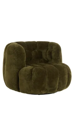 Light & Living Fauteuil Amara Velvet Olijfgroen