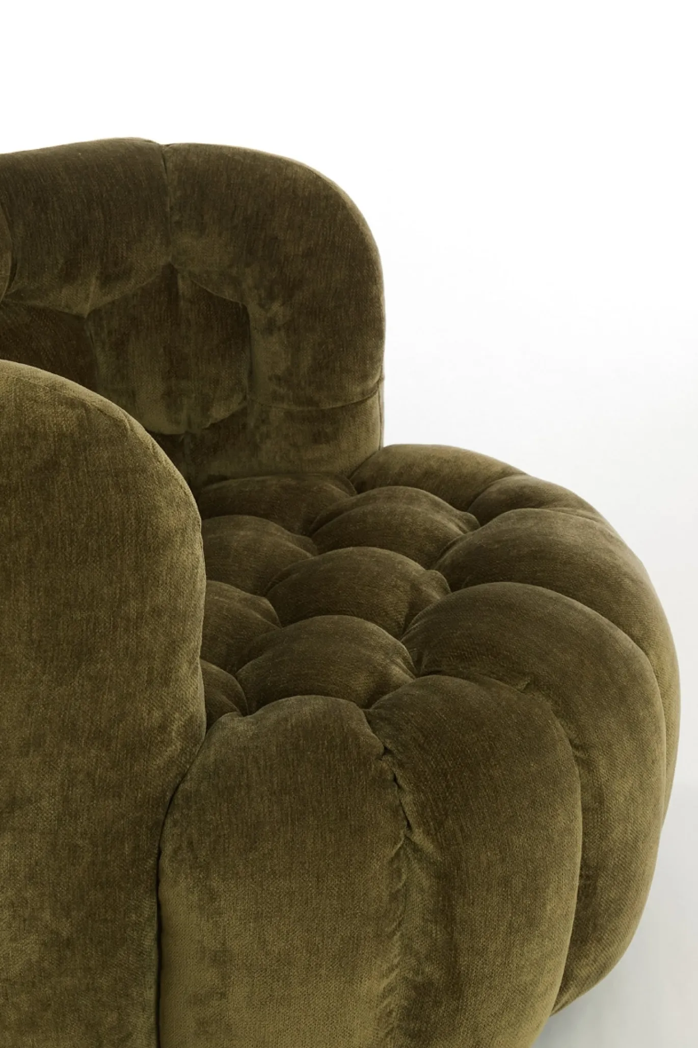 Light & Living Fauteuil Amara Velvet Olijfgroen