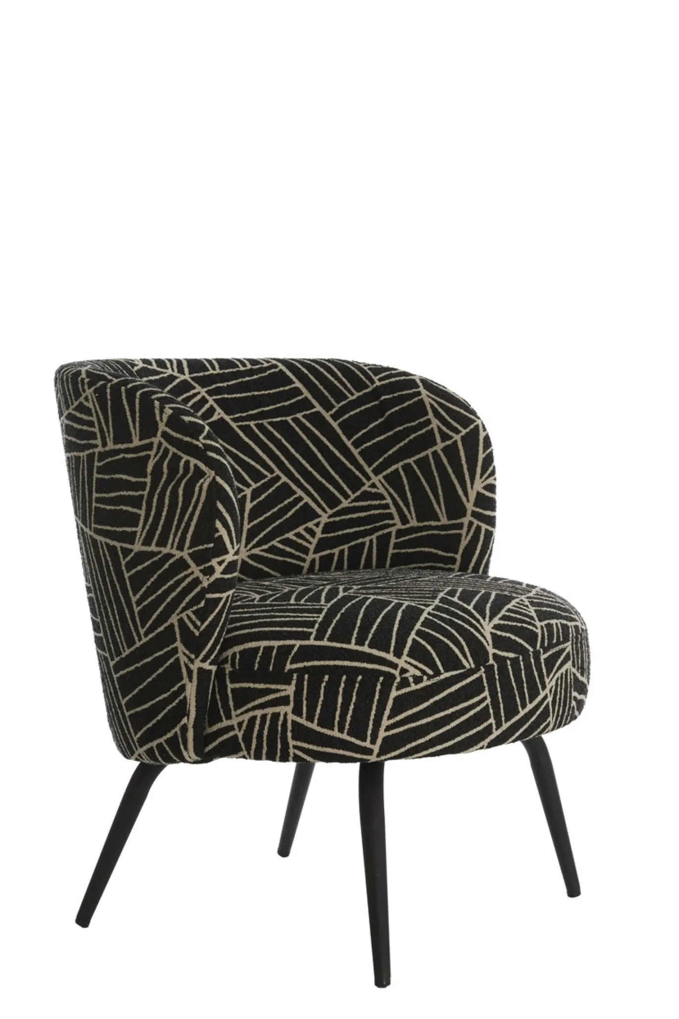 Light & Living Fauteuil Dieyda Zwart/Wit