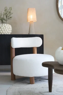 Light & Living Fauteuil Ferentino Bouclé Crème