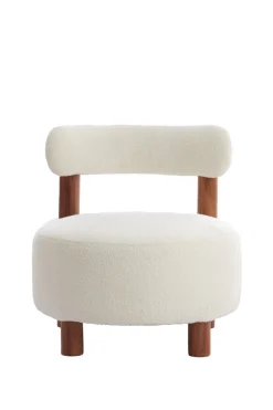 Light & Living Fauteuil Ferentino Bouclé Crème