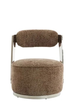 Light & Living Fauteuil Kemena Bruin/Chrome