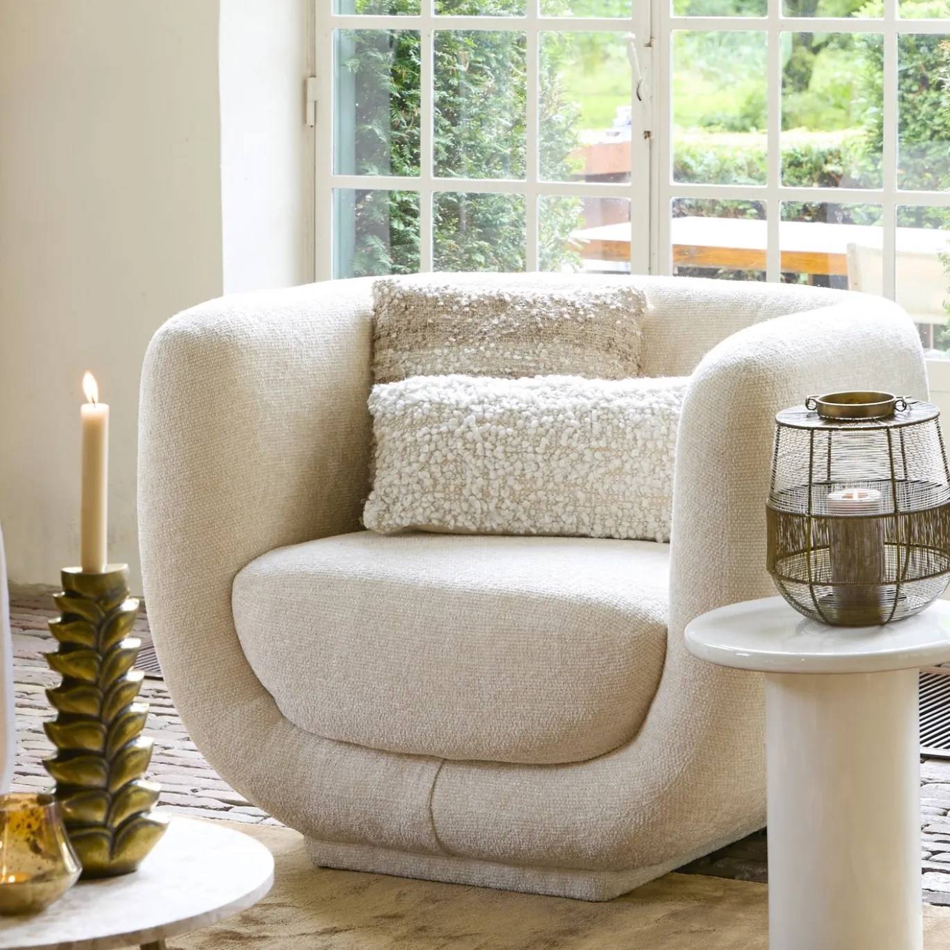 Light & Living Fauteuil Kialy Crème