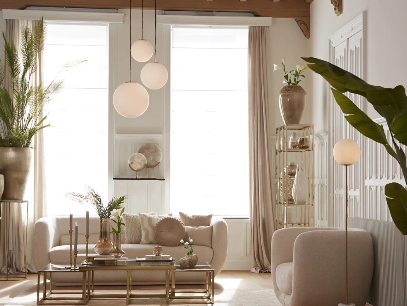 Light & Living Fauteuil Kialy Crème