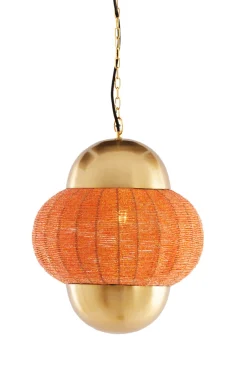 Light & Living Hanglamp Cetara Kralen Oranje/Brons Ø33cm