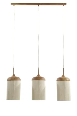 Light & Living Hanglamp Dania 3-Lichts Naturel/Crème