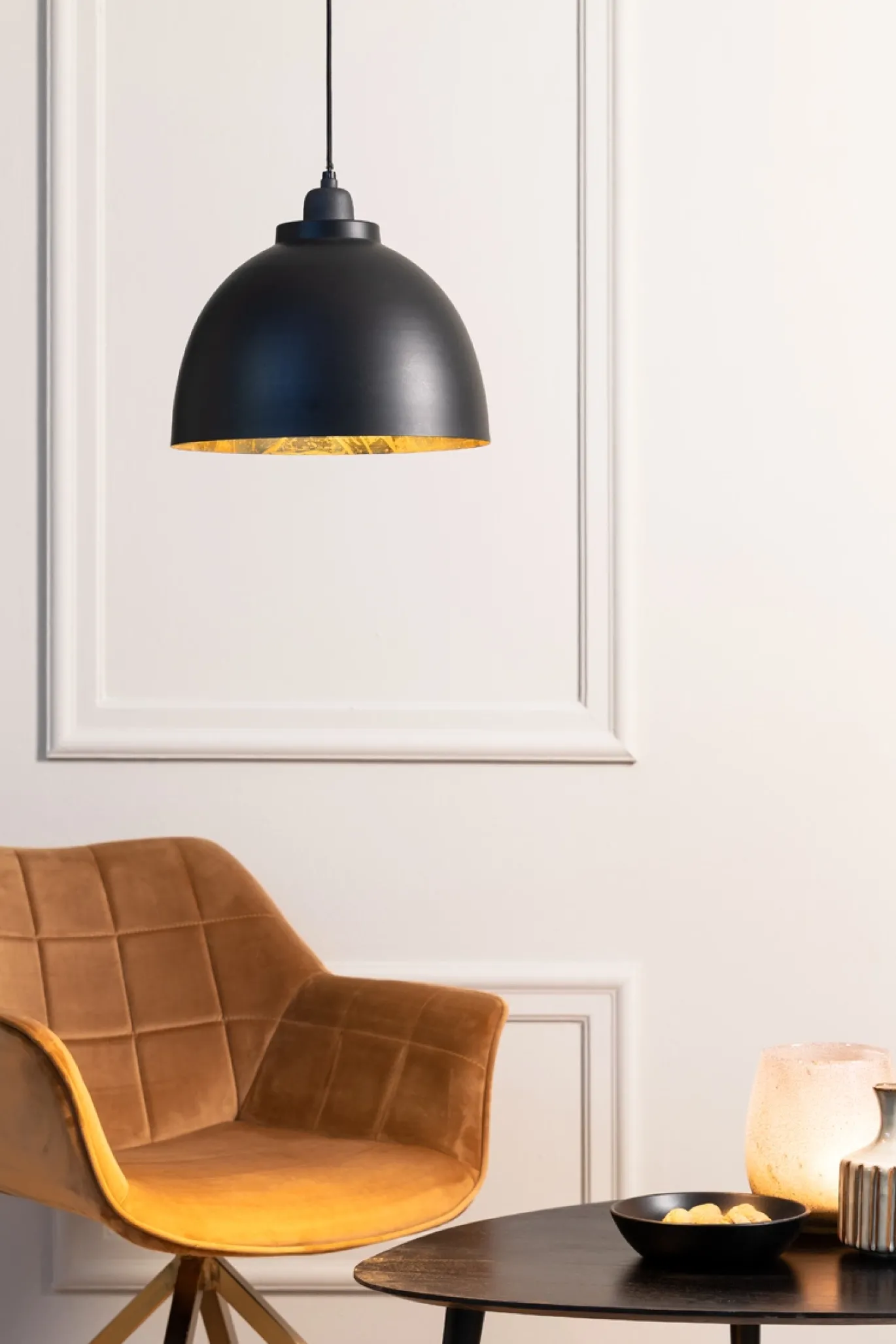 Light & Living Hanglamp Kylie Zwart/Goud Ø30cm