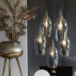 Light & Living Hanglamp Lukaro 5-Lichts Getrapt Smoke