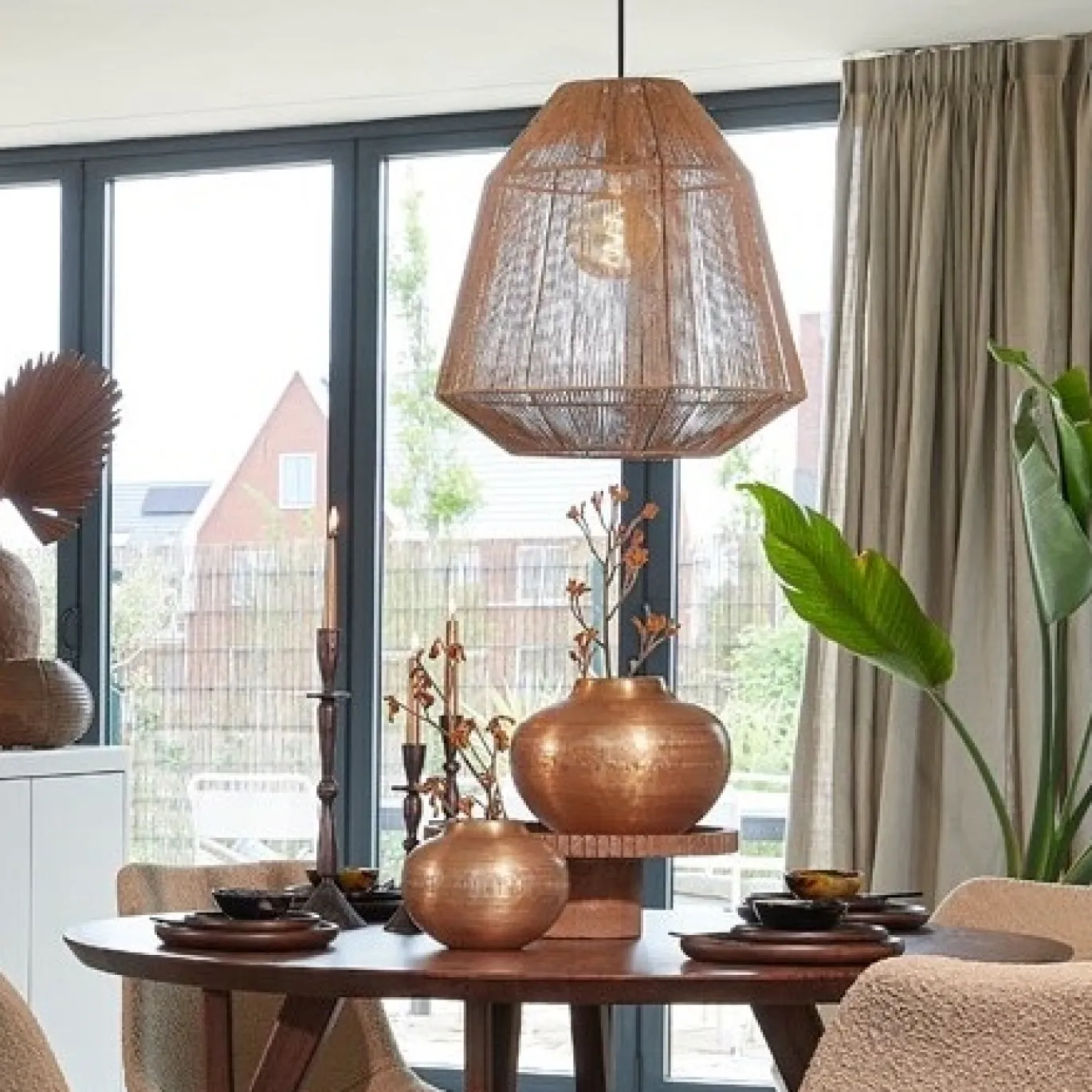 Light & Living Hanglamp Malva Jute Naturel Ø60cm