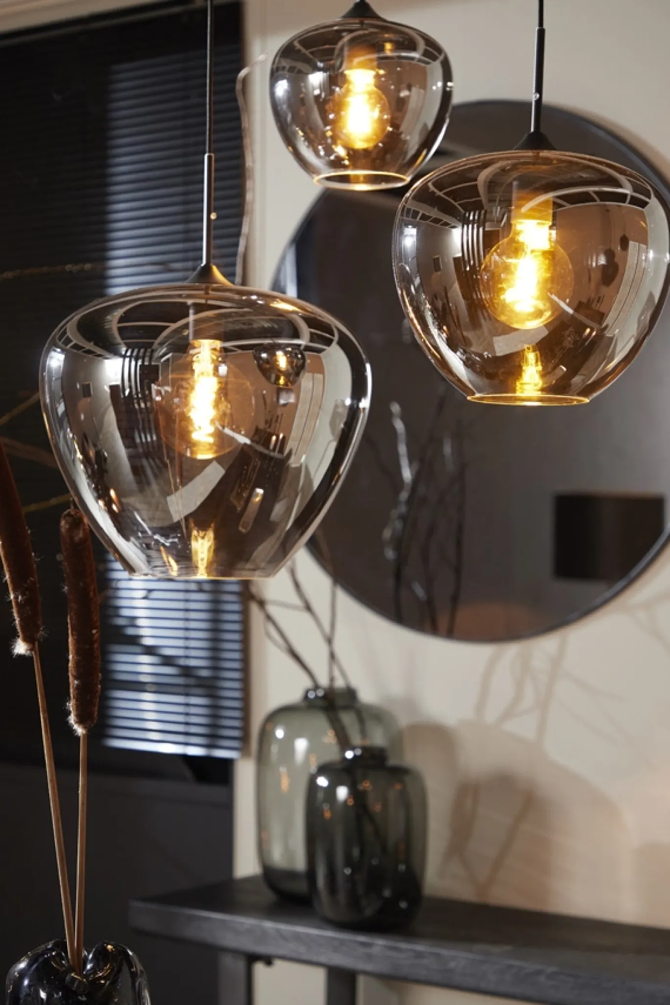 Light & Living Hanglamp Mayson Smoke Glas Ø23cm